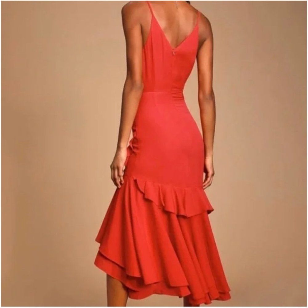 Lulu's Red Ruffle High-Low Dress - Picture 3 of 3